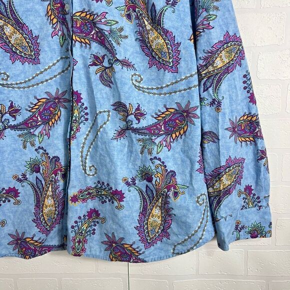 Talbots Womens Button Down Shirt Size L Paisley Print - Picture 3 of 15